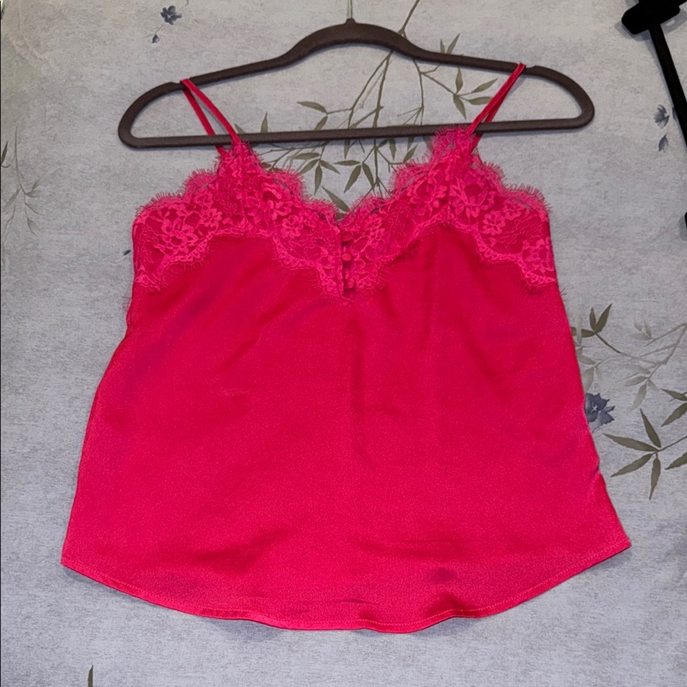 EUC Abercrombie & Fitch Lace Trim Pink Cami Top